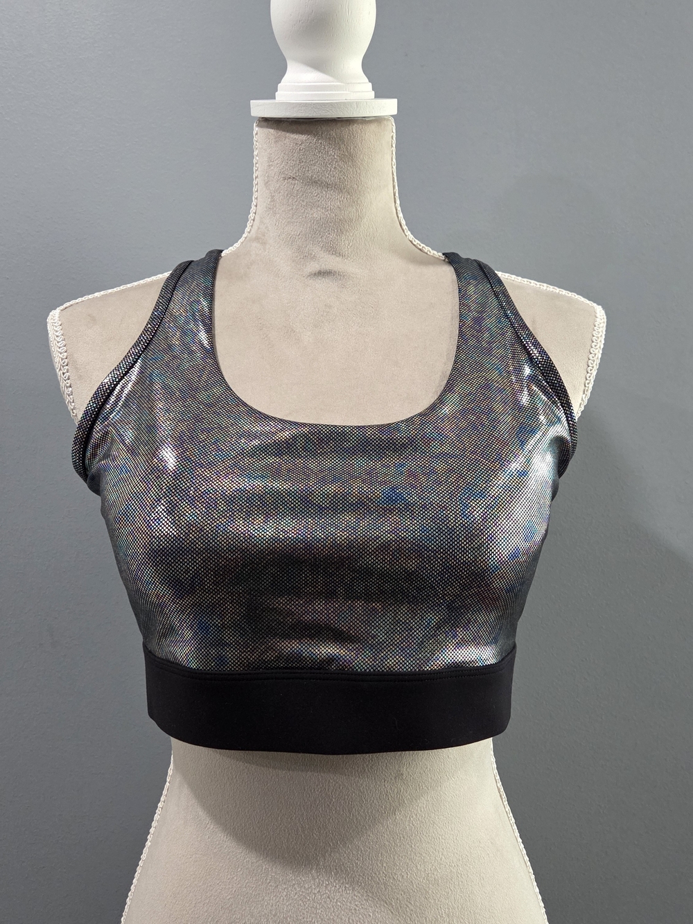 ZYIA Black Sports Bra with Iridescent Trim